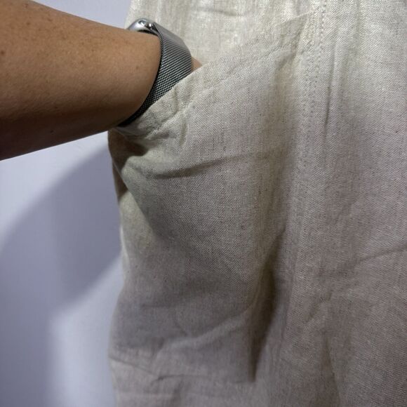 Old Navy High Rise Linen Taper Pants Women’s Size 3X Beige Flax Linen Blend - Picture 3 of 9